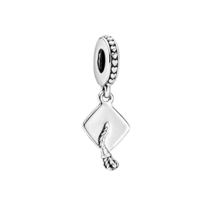 Sparking Butterfly Heart Clip Charm Beads Dangle Silver Bracelet Necklace For Diy Jewelry Women Gift
