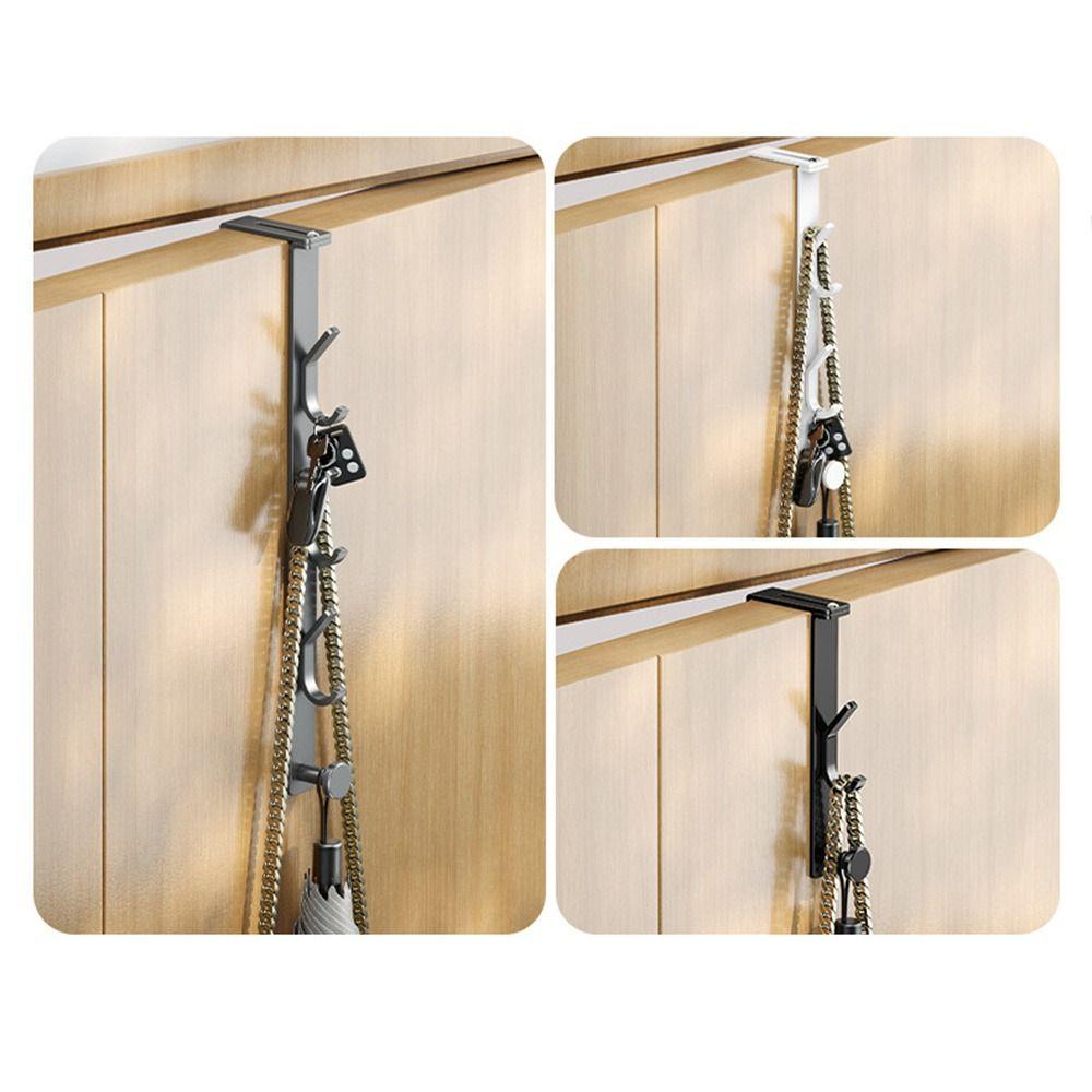 Wall-mounted Door Hanger Hooks Traceless Hanging Rack Metal Hooks for Clothes Bag Caps Purse