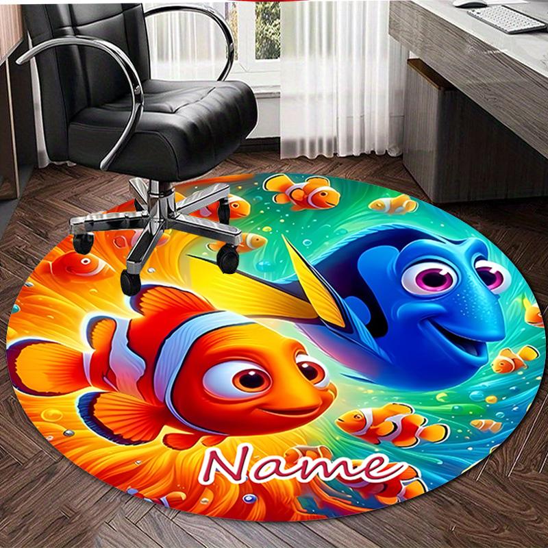 Personalized N-Nemo Round Chair Office Rug - Perfect for Mat, Office Chair & More - Ideal Gift for Birthdays and Holidays