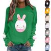 Women's Fashion Casual Easter Bunny Print Casual Long Sleeve Round Neck Sweatshirt Top