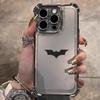Black Bat Plating Phone Case For iphone 16 15 14 13 12 11 Pro Max 16 15 14 Plus Anti-Fall Airabag Back Cover For iPhone 17 Air