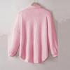 Women's Fashion Button-Up Cardigan Sweatshirt Long-Sleeve Collared Jacket With Pockets Solid Color Outerwear