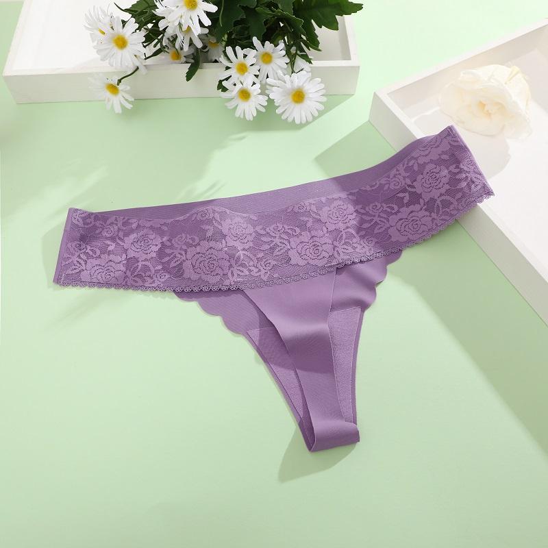 Allofme женские бесшовные трусики сексуальное кружевное нижнее белье бесследные трусы с волнистыми краями дышащее и мягкое нижнее белье