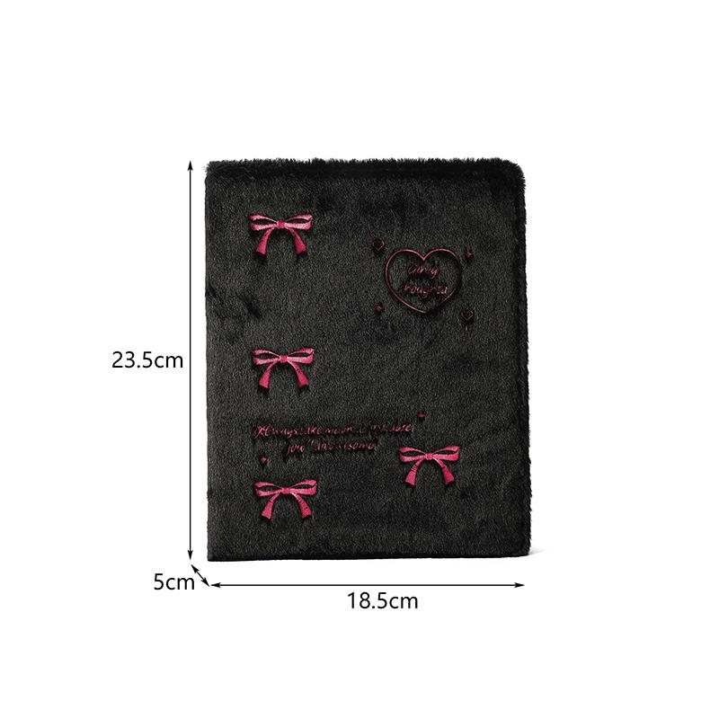 A4/A5 3-дюймовый альбом для хранения маленьких карточек с плюшевой обложкой и бантом, папка для фотокарточек, книги для коллекции фотокарточек, держатель для фотокарточек на кольцах