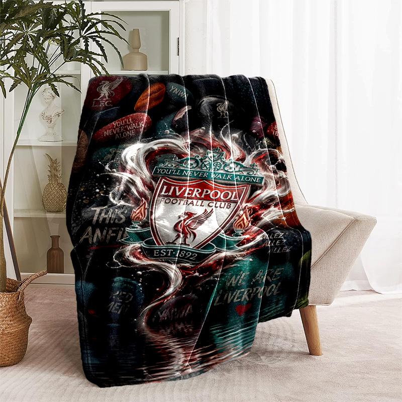1pc Blanket - Liverpool FC logo Print Design, Lightweight Blanket for Sofa, Bed- Soft &Warm, Gift for All Seasons