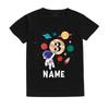 Персонализированная детская футболка на день рождения, рубашка для малышей, детские топы с принтом астронавта, одежда для мальчиков и девочек 1–11 лет, наряд на день рождения, подарок
