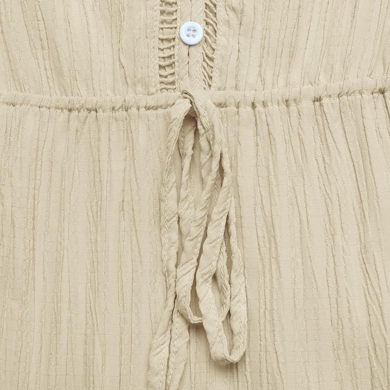 YYFS Женская мода весна осень однотонный принт с длинным рукавом и v-образным вырезом с высокой талией повседневные платья