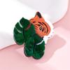 Blucome Женская брошь в форме листа и тигра из акрилового материала, милая ручная работа, простые изысканные аксессуары для вечеринки, подарок