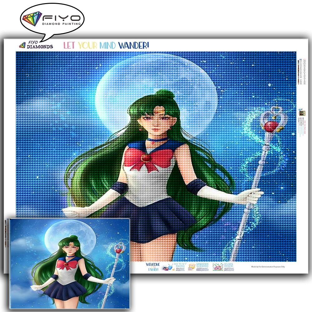 Diamond Painting Full Drill Square Anime Girl Diamond Embroidery Cross Stitch Portrait Mosaic Kitchen Needlework Home Decor