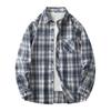 Men Shirt Plaid Loose Street Long Sleeve Casual Shirt Black Oversized Soft Shirt Spring Autumn