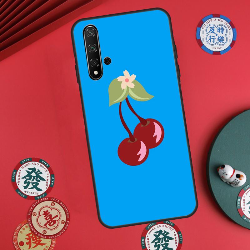 Чехол с узором из вишни для Huawei Nova Y73 Y72 Y61 Y91 Y90 Y70 Y60 12s 12i 11i 8i 9 10 SE P60 Pro P30 P40 Lite