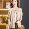 Round Neck Sweater Jacket Women's Spring and Autumn Loose Outer Top Large Size Western Style Short Knitted Cardigan