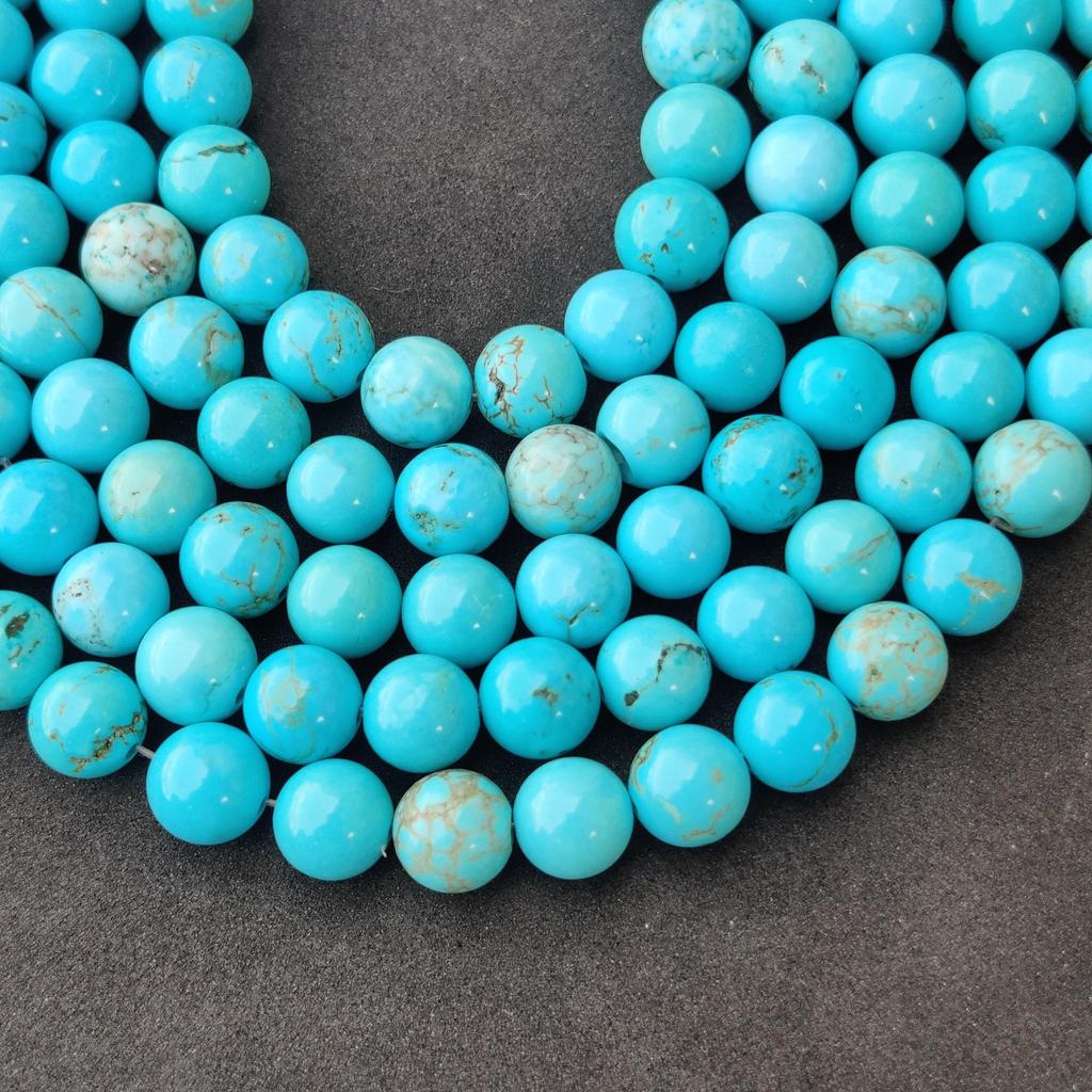 Красивые мятно-голубые магнезитовые бирюзовые бусины, круглые каменные бусины, свободные бусины, бусины размером 6 мм, 8 мм, 10 мм, нити бусинок длиной 14-15 дюймов.