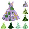 Women's St. Patrick's Day Print Sexy Off-Shoulder Punk Retro Dress