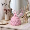 Jewelry Organizer for Girls 3D Printed Ballerina Box with Lid, Decorative Trinket Storage Jar PLA Case Rings Earrings, Elegant Ballet Dancer