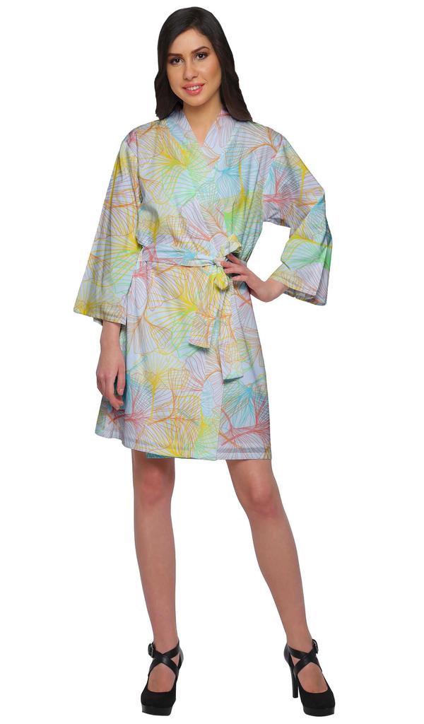 Moomaya Халат с принтом для девочек, кимоно, халаты для женщин, короткие