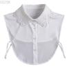 Women's Solid Colour Black White Vertical Small Flip Collar Versatile Shirt Jumper Jumper Fashion Lace False Collar Four Seasons