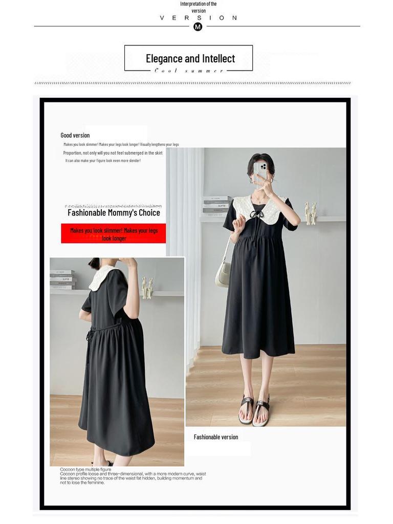 Трендовое свободное летнее платье для беременных 2024 года для стильных мам