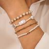 European and American new love pearl bracelet set niche temperament women's piece set bracelet hand jewelry