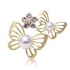 High Quality Exquisite Charming Brooch Fashion Insect Double Butterfly Pearl Brooch Women 'S Beautiful Party Gift Jewelry Brooch