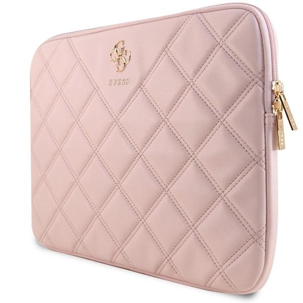 Guess Quilted 4G Cover For A 14" Laptop - Pink