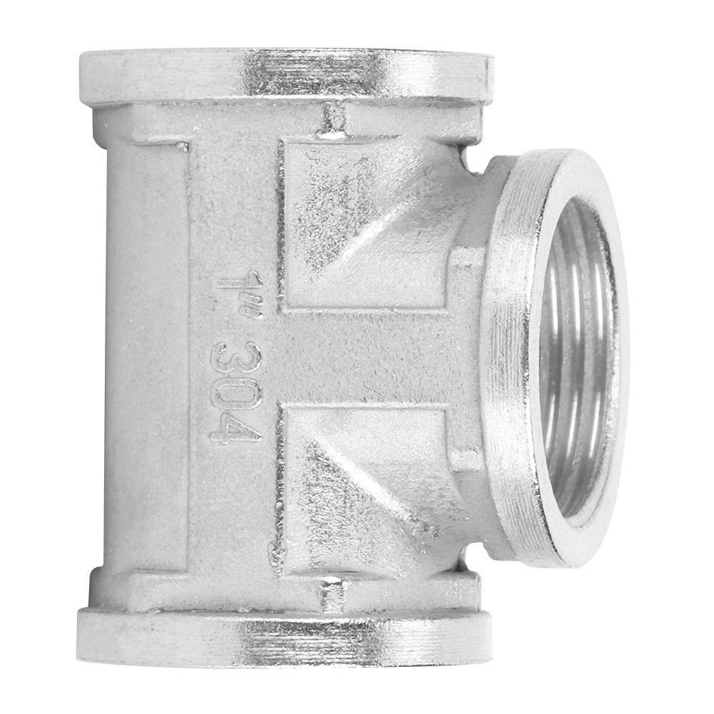 Тройник из нержавеющей стали 304 с резьбовым соединением для промышленных труб, полки для труб, бытового инструмента 1 дюйм x 1 дюйм x