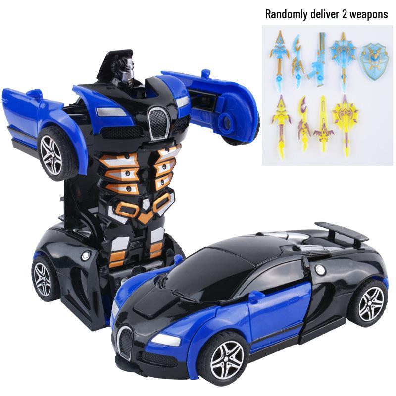 Детская деформирующаяся игрушечная машинка - Инерционная ударопрочная машина-пазл с одной кнопкой