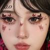 Removable Face Tattoo Stickers 2 Pairs Halloween Eye Stickers, Waterproof Temporary Decals with Water Transfer Skin Pumpkin Bat Spider Web, Easy Apply