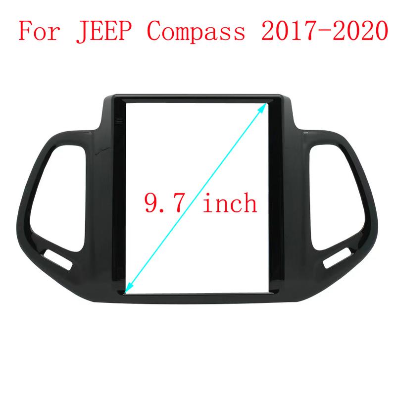 HAOCHEN Car Frame Stereo Trim Frame 9.7 inch Car Dashboard Interior Accessories For JEEP Compass 2017-2020