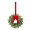 Yousheng Christmas Wreath for Windows 10 Inch Small Artificial Greenery Wreath with Berries And Red Bow for Winter Fireplace Home Decor