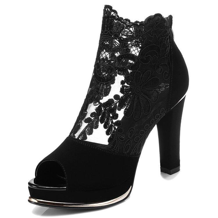 G4 Summer Mesh Peep Toe Sandals Sexy Heels Single Shoes Women In Europe America 2022 Spring Summer Pumps Gauze Mujer Platform