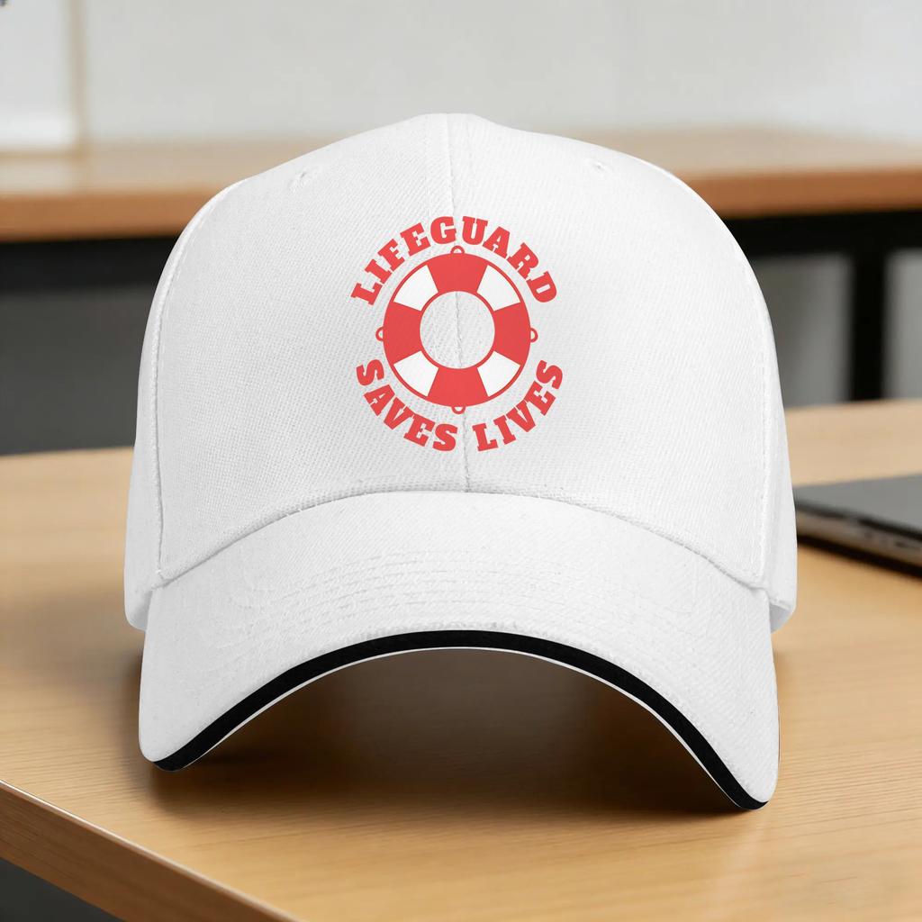 Summer Lifeguard saves lives Emergency Baseball Cap Outdoor Sports Vintage Design Sun Trucker Hat Unisex Sunscreen Snapback Cap