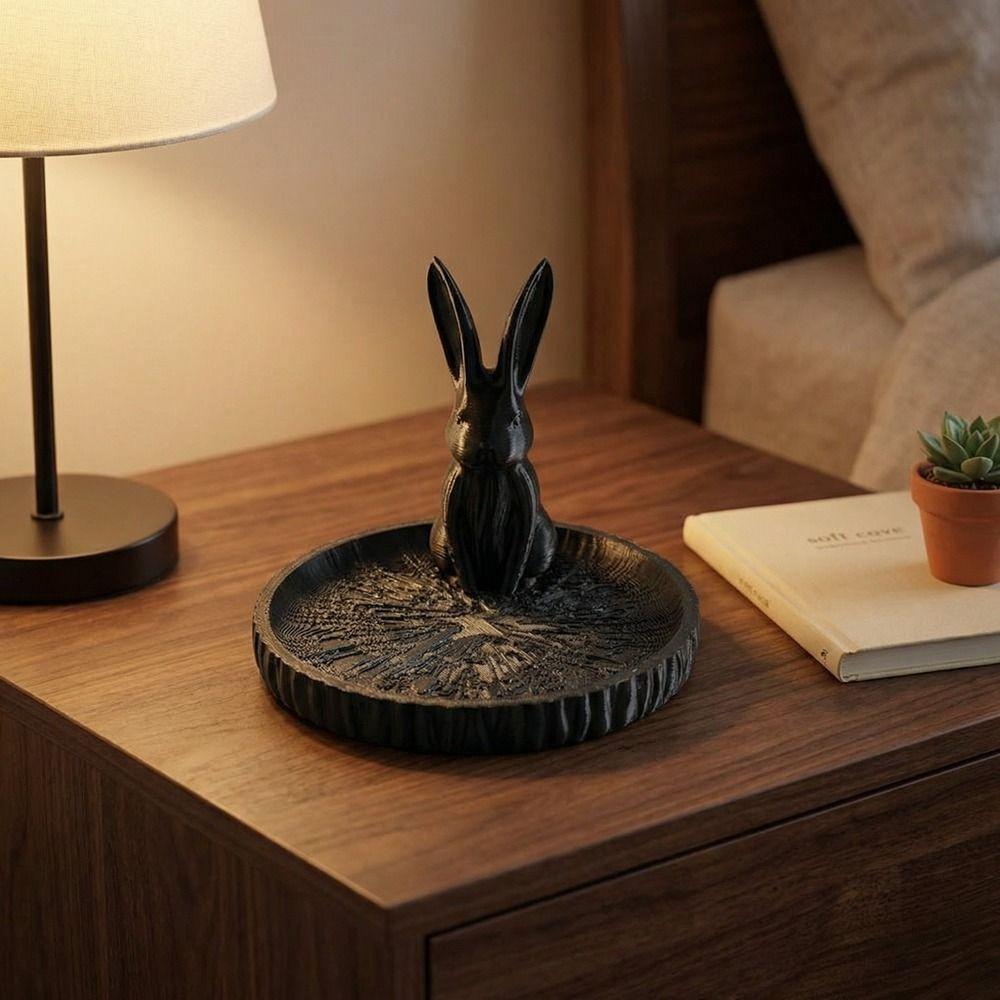 Animal Shaped Jewelry Storage Tray 3D Printed Bunny Ornament Necklace Display Tray Home Desktop