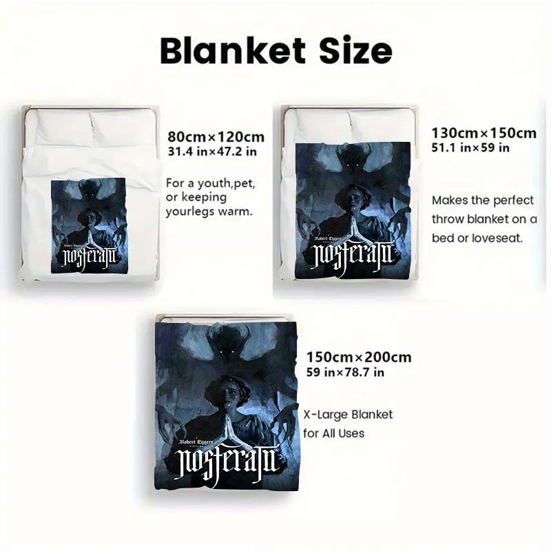 Nosferatu 2D Flat Pattern Flannel Blanket High quality All Seasons Warmth and Comfort Perfect for Christmas Gifts.DMT0925365