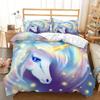 Rainbow Unicorn Duvet Cover Set Queen Size Glitter Rainbow Unicorn Bedding Set for Girls Teens Rainbow Unicorn Comforter Cover