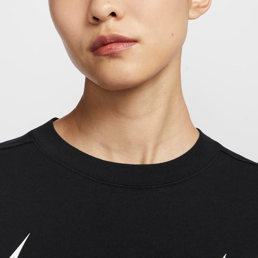 Nike Swoosh Drop Shoulder Sleeve T Shirt Women's Black HQ1581-010