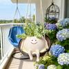 Минисо Суккулентный цветочный горшок Милый улыбающийся качающийся цветочный горшок Креативный подвесной гидропонный цветочный горшок Украшение для двора балкона