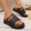 Korean version of retro simple one-word slippers Roman sandals fashion one-word slippers women's outer wear 2025 summer and autumn new models