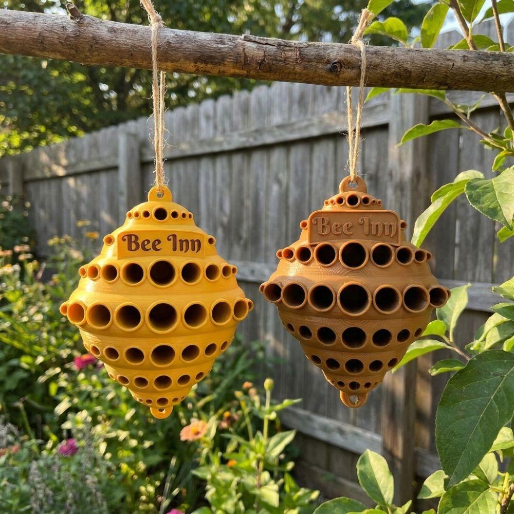 3D Printed Garden Bee Insect House Wall-Mounted Pollinator Insect Shelter Garden Gift