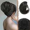 Comb Style Drawstring Inner Button Ponytail Short Style Inner Button Ponytail Synthetic Micro Curled Ponytail Wig Suitable for Daily Gatherings