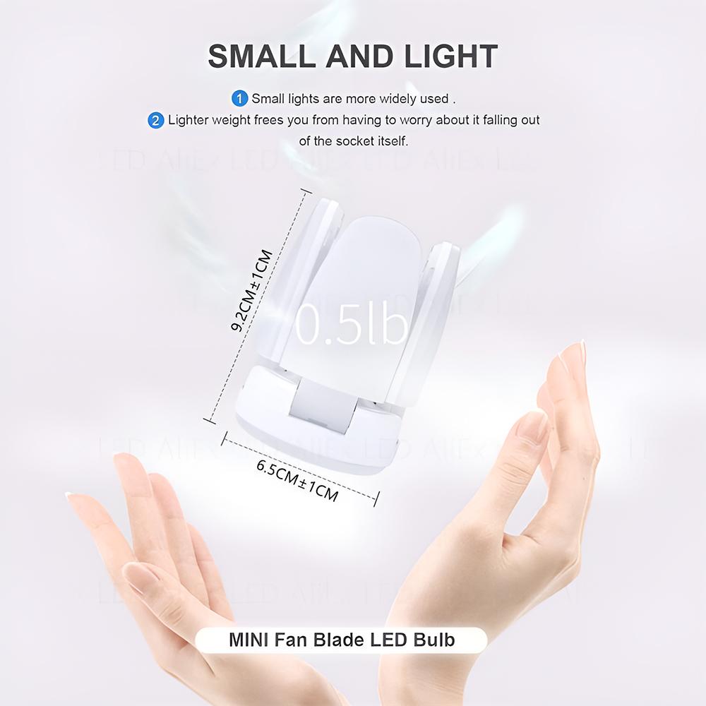 E27 LED Bulb Fan Blade Timing Lamp AC85-265V 28W Foldable Led Light Bulb Lampada For Home Ceiling Light