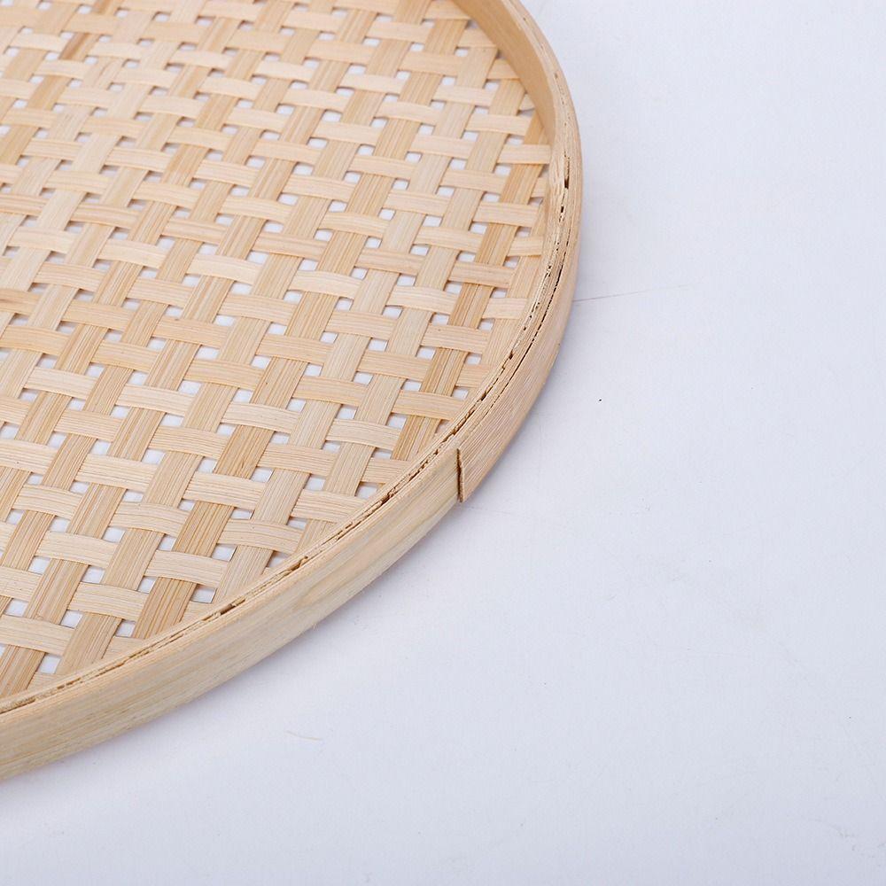 6 Sizes Weaving Bamboo Sieve Raft Handmade Storage Basket New Kitchen Storage Trays  Home Decor