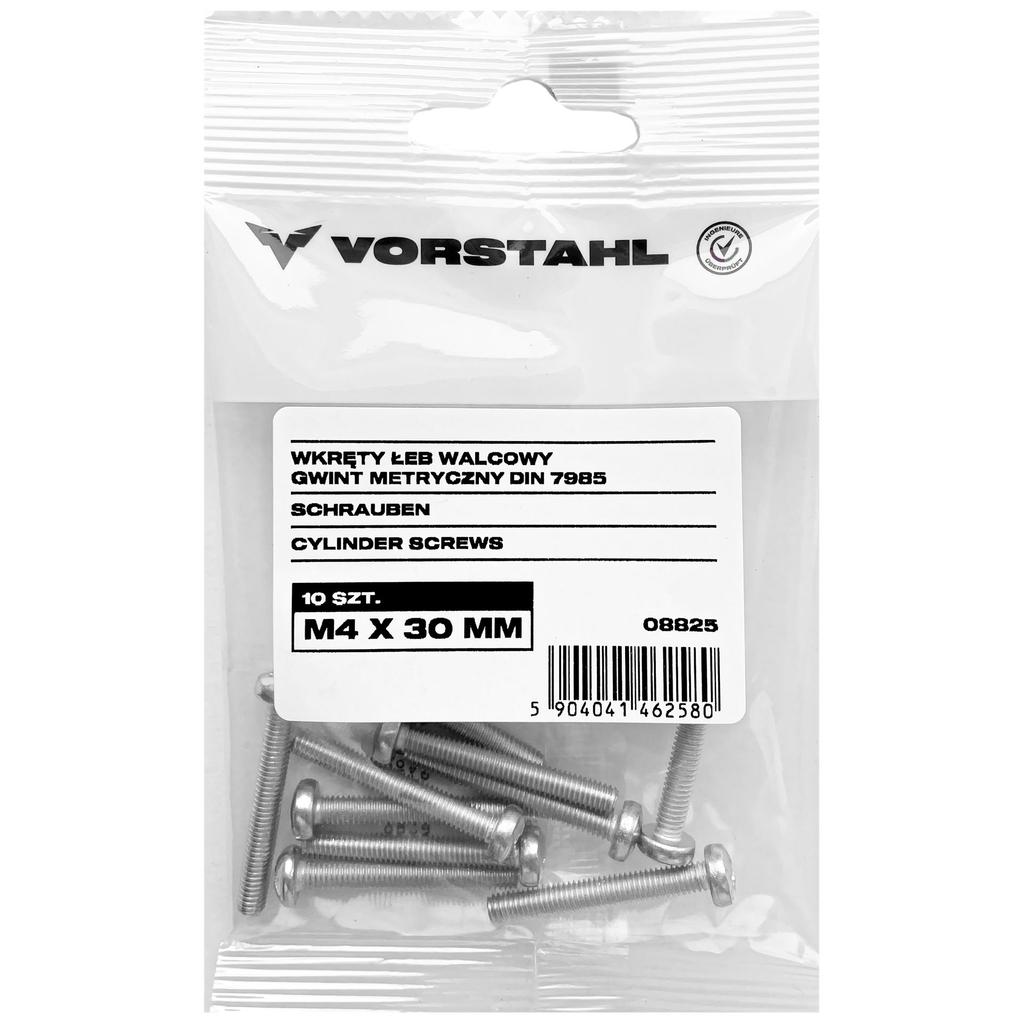 Cheese head screw, metric thread DIN 7985 (pack of 18) M3x30mm Vorstahl