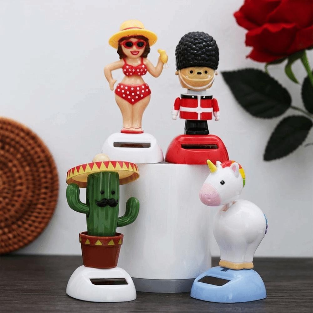 Cute Home Ornament Gift Shaking Moving Flip Flaps Toy Solar Powered Swing Dancing