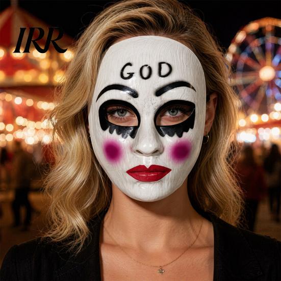 Clear Vision Halloween Face Masque Scary for Adults, Horror Realistic Cosplay Party Field of View Accessory, Creepy Full Masquerade Costume,