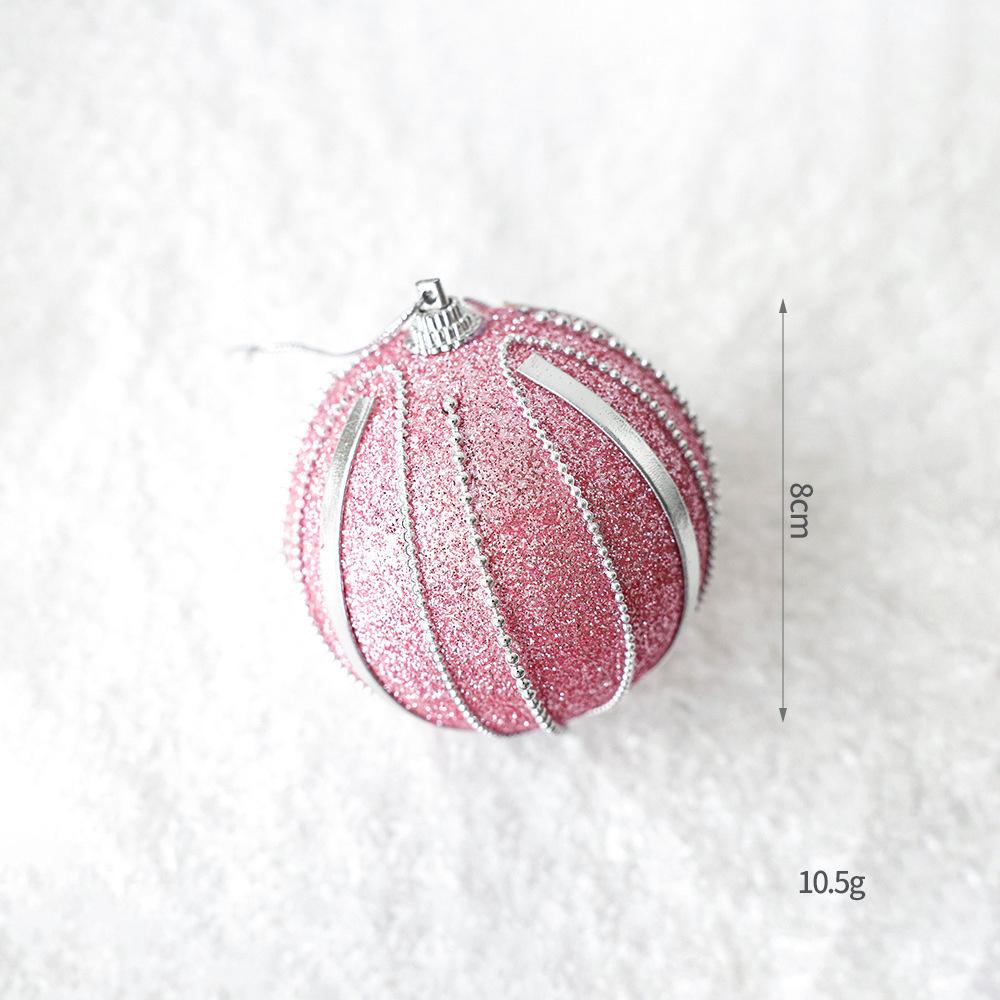 Gradient Pink Glitter Acrylic Christmas Hanging Ornament Assorted Festive Styles Xmas Tree Pendant for Holiday Home Decoration