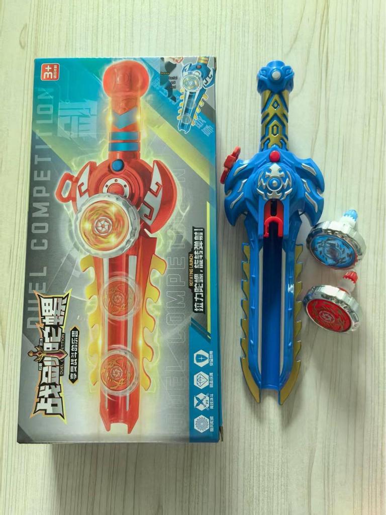 Night Market Luminous Spinning Top Sword - Traditional Battle Burst Toy for Boys