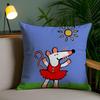 Cute Bobo the Mouse Cushion Cover Plush Fabric DoubleSided Printed Invisible Zipper Sofa Pillow Case Home Bedroom Decor