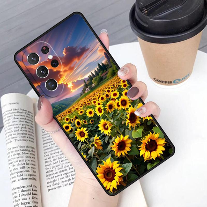 Красивый желтый подсолнух чехол для телефона Обложка Для Samsung Galaxy S24 S25 Ultra S21 S22 Ultra S10E Note 10 Plus Note 20 FE S23