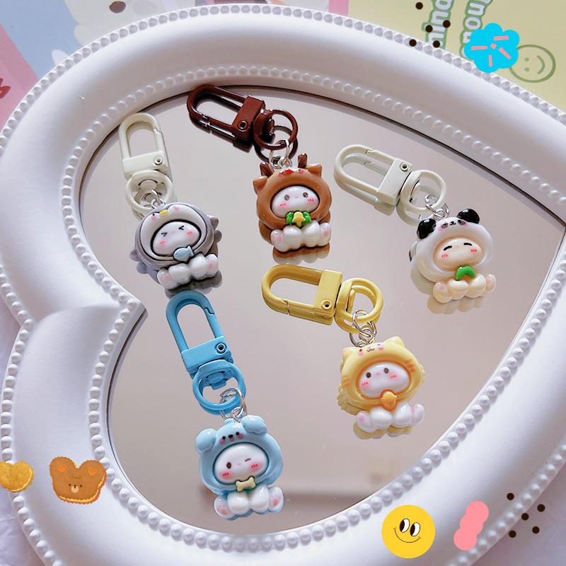 Милый глянцевый чехол на голову, брелок с маленьким кроликом, рюкзак, мультяшная подвеска, украшения, аксессуары, подарок